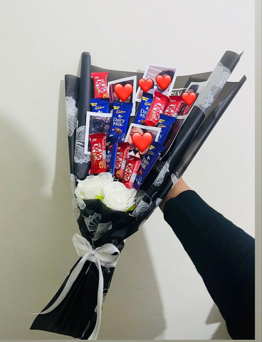 Chocolates with photos bouquet