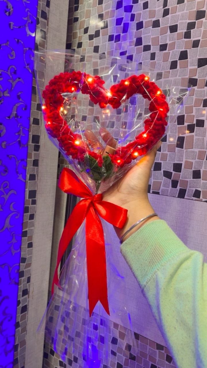 Crochet Red Heart | Handmade Knitted Heart | Love Gift & Decor
