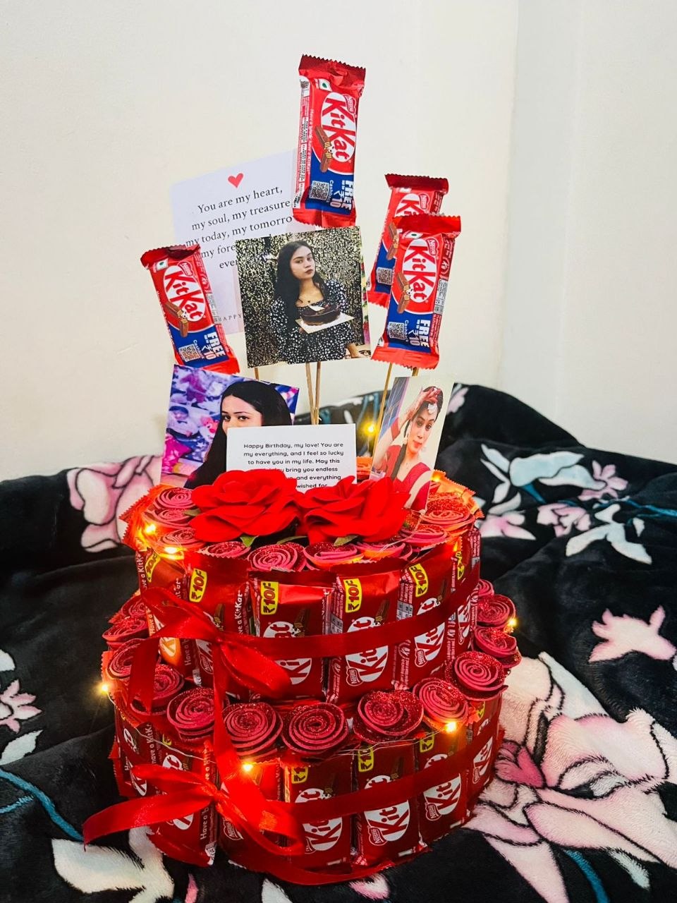 Customised kit kat cake with photos